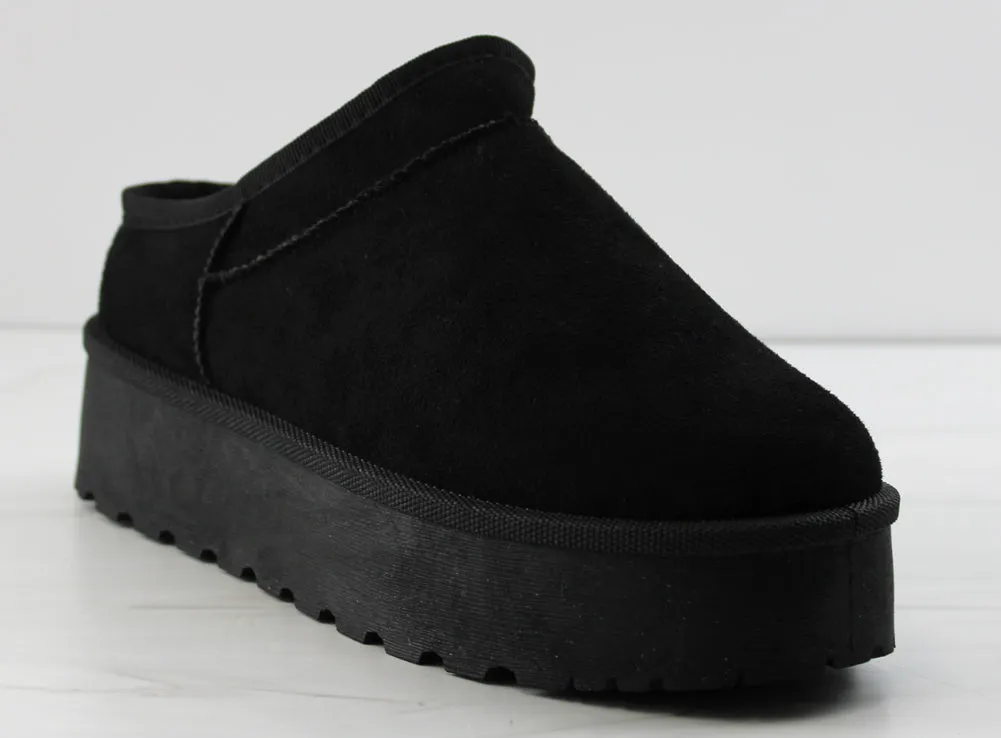 Solid 7 Women's Slip On Shearling Platform Slippers