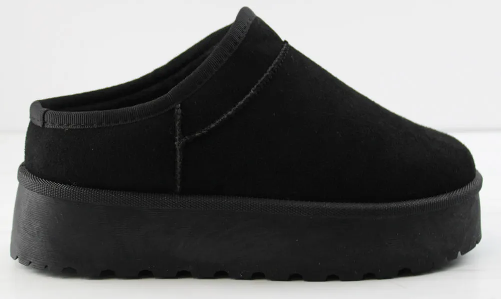 Solid 7 Women's Slip On Shearling Platform Slippers