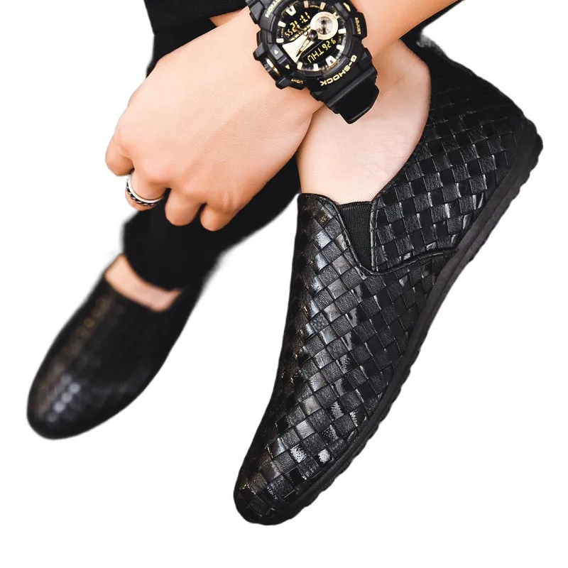 Spring Doudou Shoes Men's Shoes Men's Casual Shoes Tide Shoes Lazy Shoes Sleeve Society One Pedal Leather Shoes Glossy