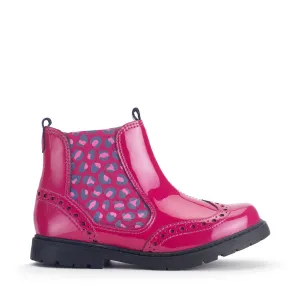 Startrite Chelsea Red Patent Leopard Boot F Fit