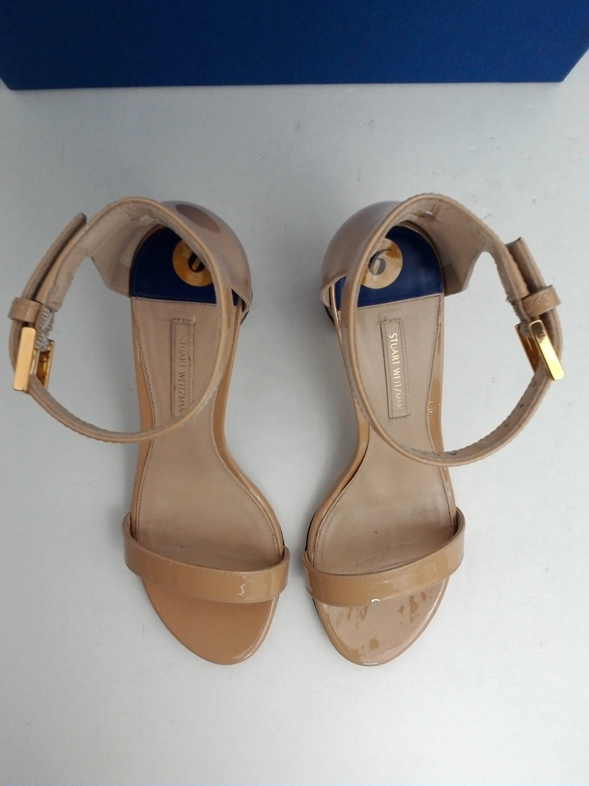 Stuart Weitzman Women's Nearly Nude Adobe Heeled Sandals Size 8.5 & 10 M