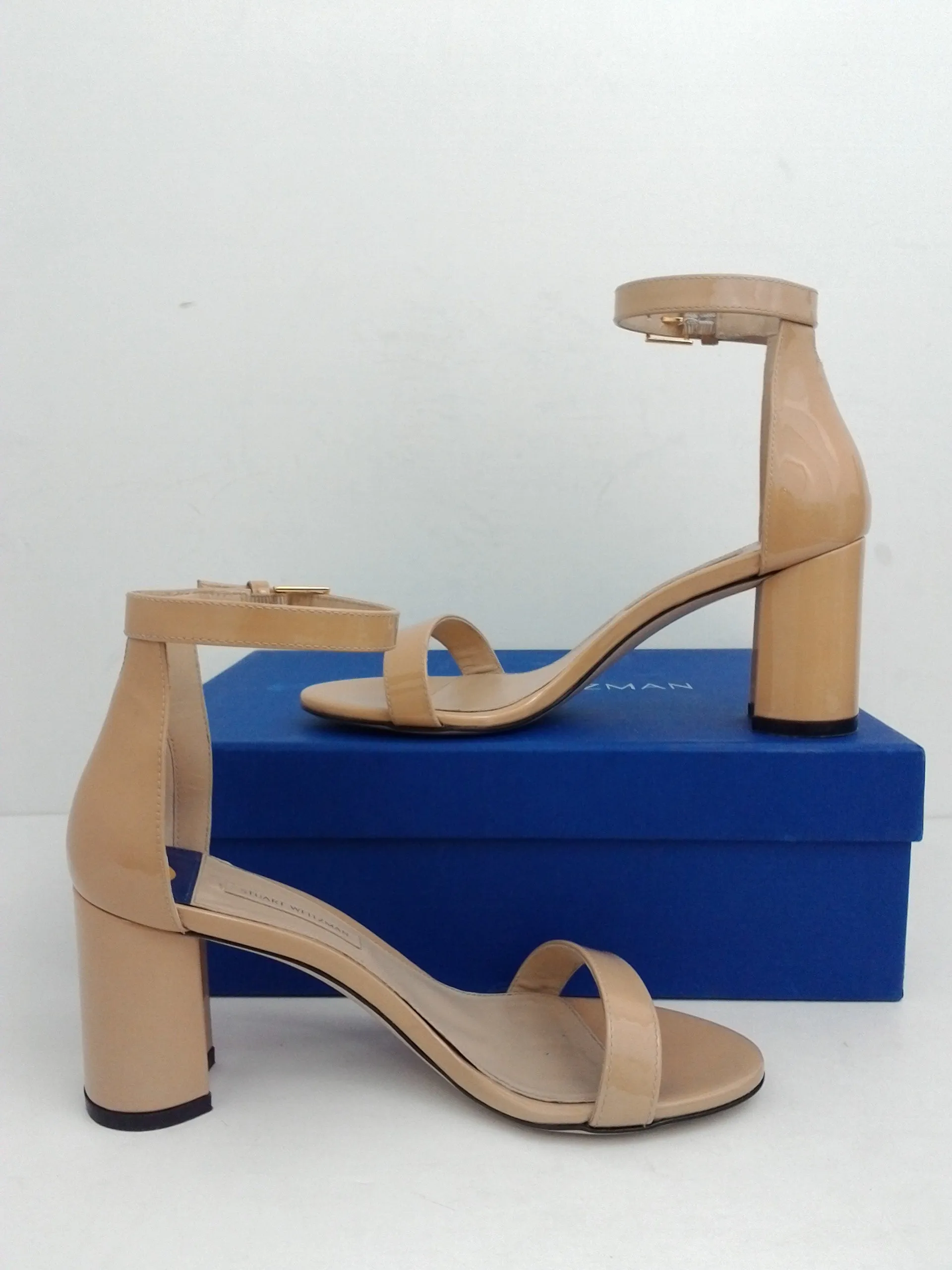 Stuart Weitzman Women's Nearly Nude Adobe Heeled Sandals Size 8.5 & 10 M