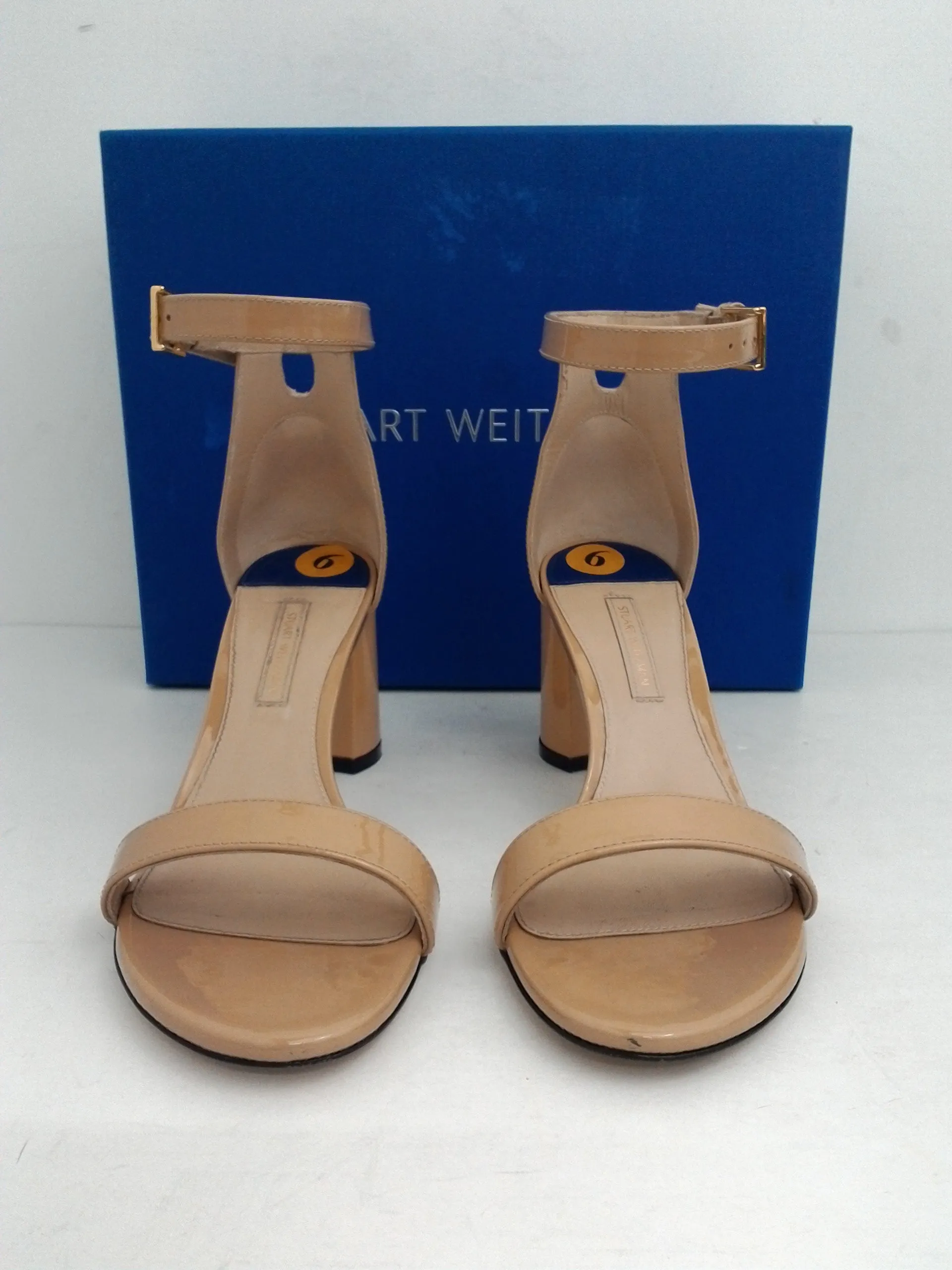 Stuart Weitzman Women's Nearly Nude Adobe Heeled Sandals Size 8.5 & 10 M