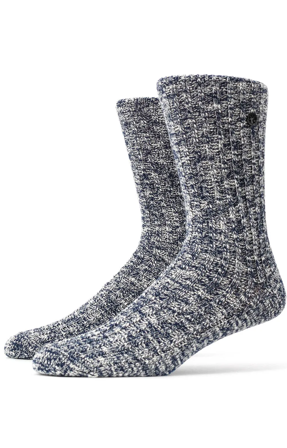 Stylish Blue and White Cotton Slub Socks 94% Cotton Comfort