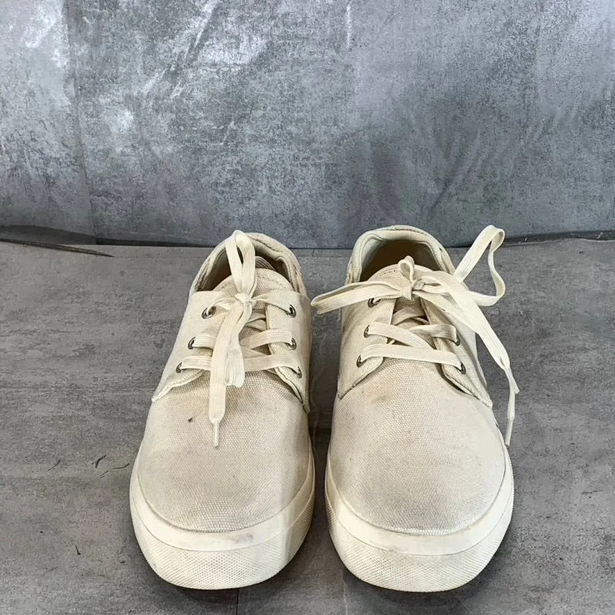SUN STONE Men's White Kiva Lace-Up Core Sneakers SZ 10.5