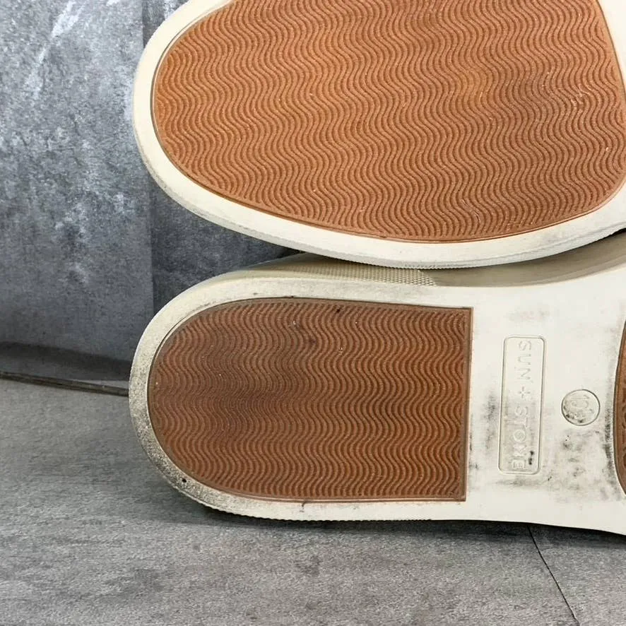 SUN STONE Men's White Kiva Lace-Up Core Sneakers SZ 10.5