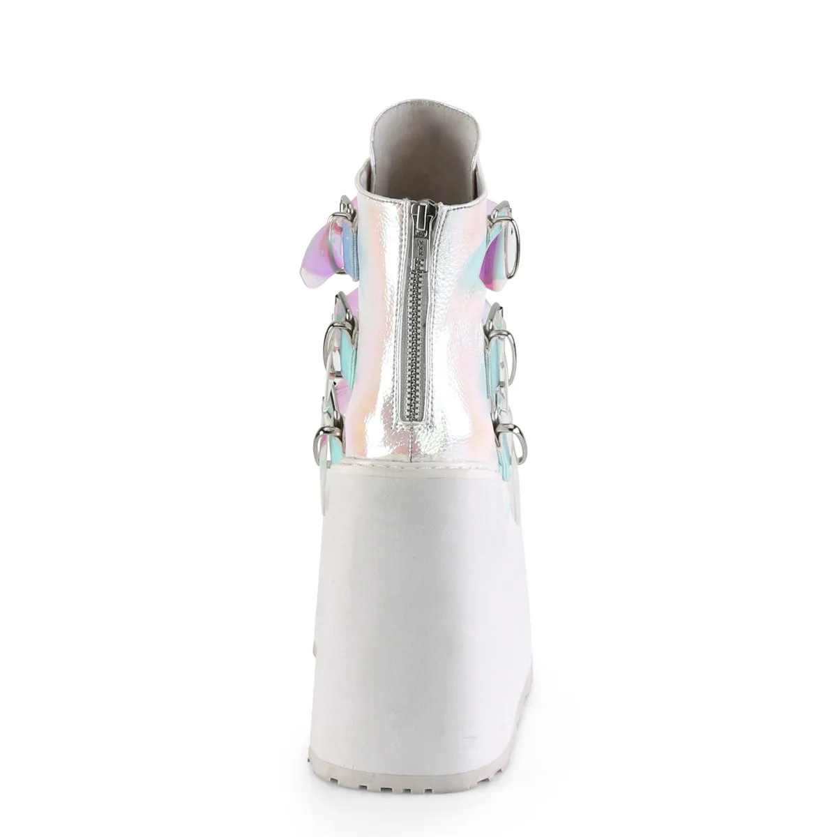 SWING-105 DemoniaCult Pearl Iridescent Vegan Leather Sexy Women's Ankle Boots (Alternative Footwear)