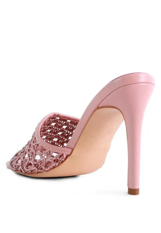 Tease Woven Heeled Slides