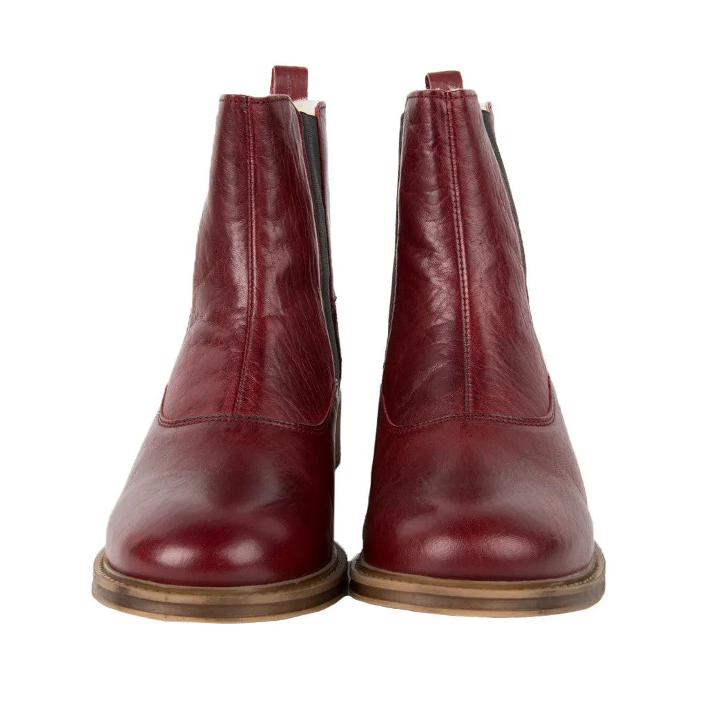 Ten Points Pandora Chelsea Boot in Bordeaux Leather