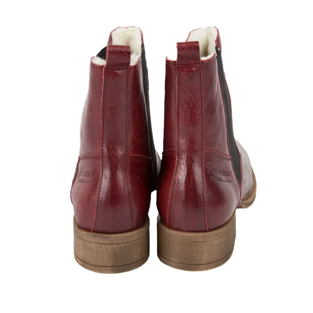 Ten Points Pandora Chelsea Boot in Bordeaux Leather