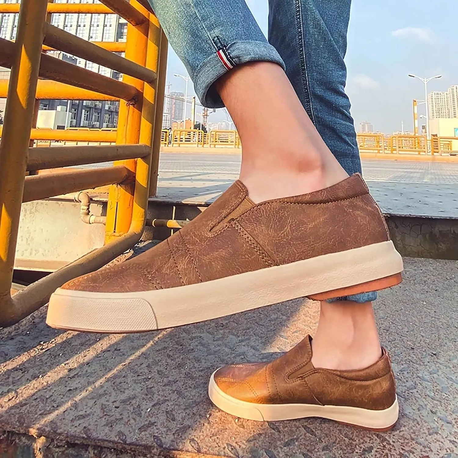 TERBOFIN Slip On Loafers for Men Lightweight Casual Walking Shoes Comfortable Sneakers for Male Leisure Business Work Office Dress