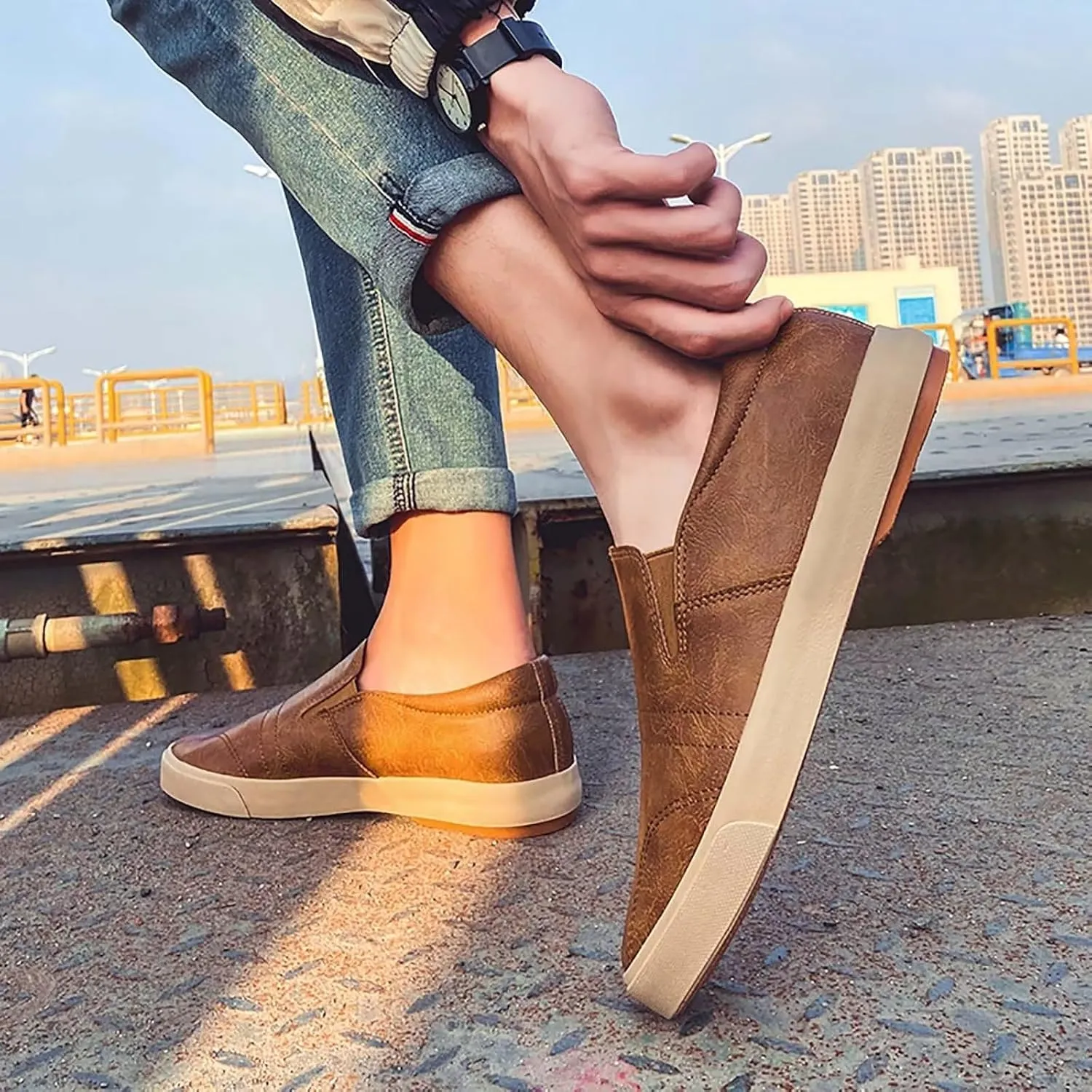 TERBOFIN Slip On Loafers for Men Lightweight Casual Walking Shoes Comfortable Sneakers for Male Leisure Business Work Office Dress