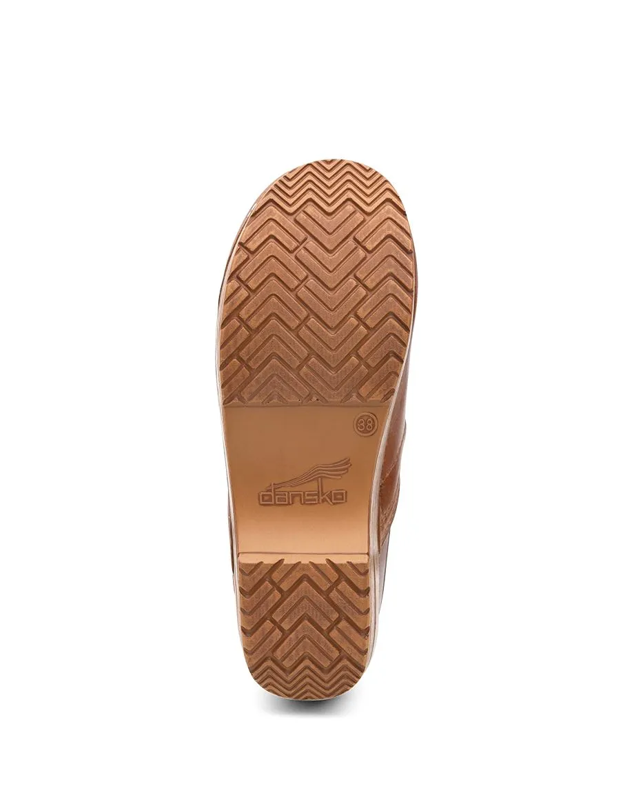 The Professional Clog in Distressed Honey Leather