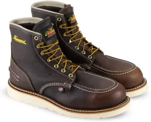 Thorogood 1957 Series 6 Waterproof Moc Toe Work Boots for Men - Soft Toe, Full-Grain Leather with Slip-Resistant Wedge Outsole and Shock-Absorbing Footbed