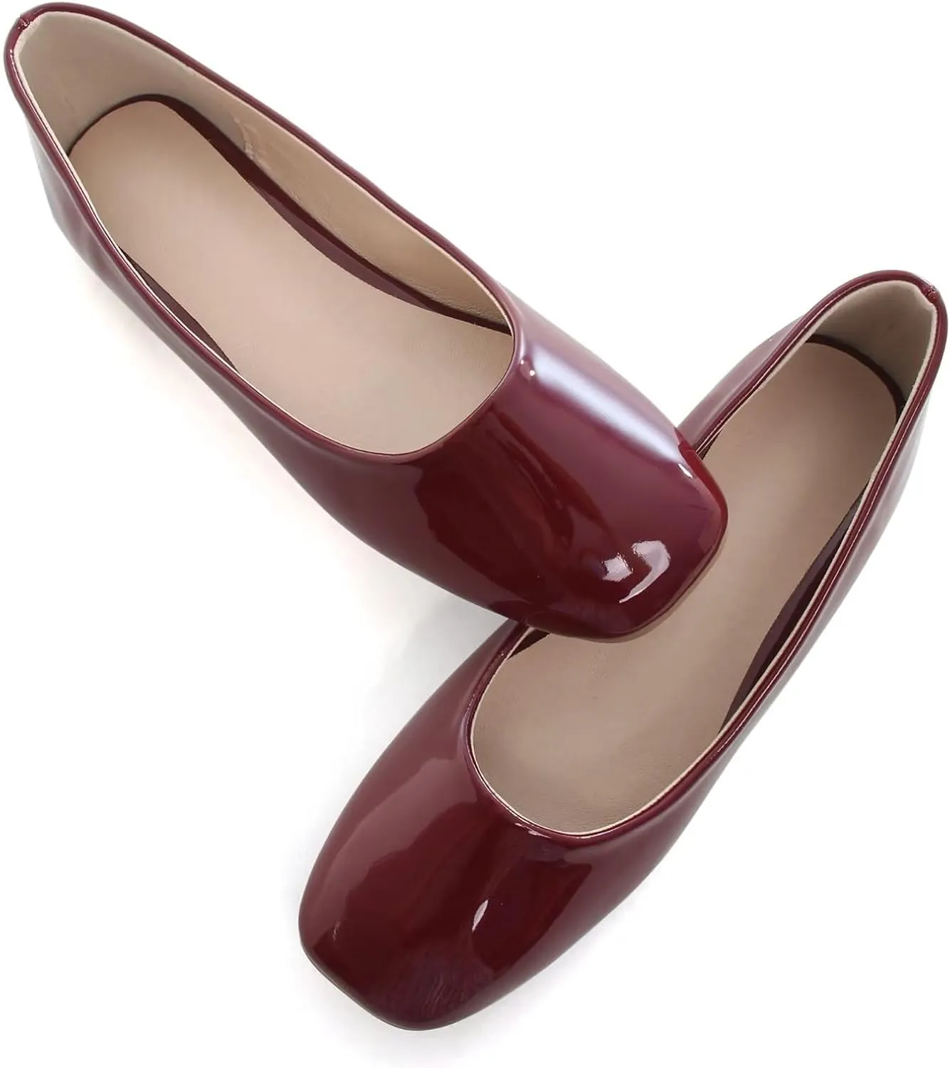 TN TANGNEST Women's Ballet Flats Cute Square Toe Dress Flats Soft Work Flats