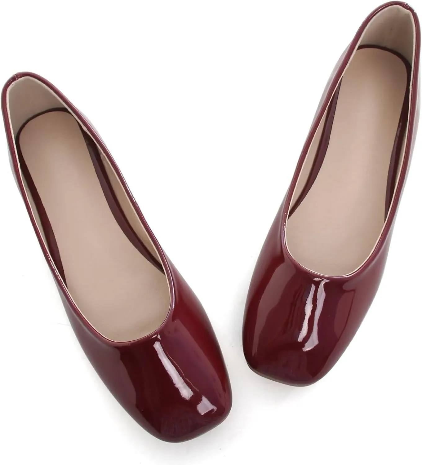 TN TANGNEST Women's Ballet Flats Cute Square Toe Dress Flats Soft Work Flats