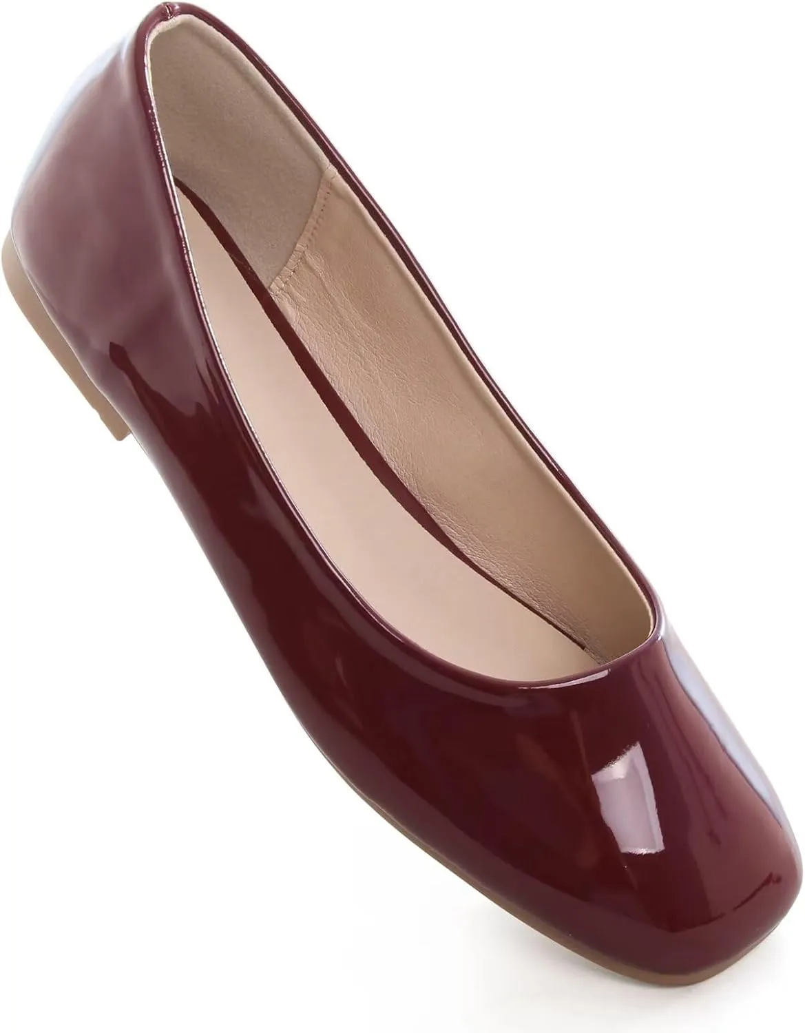 TN TANGNEST Women's Ballet Flats Cute Square Toe Dress Flats Soft Work Flats
