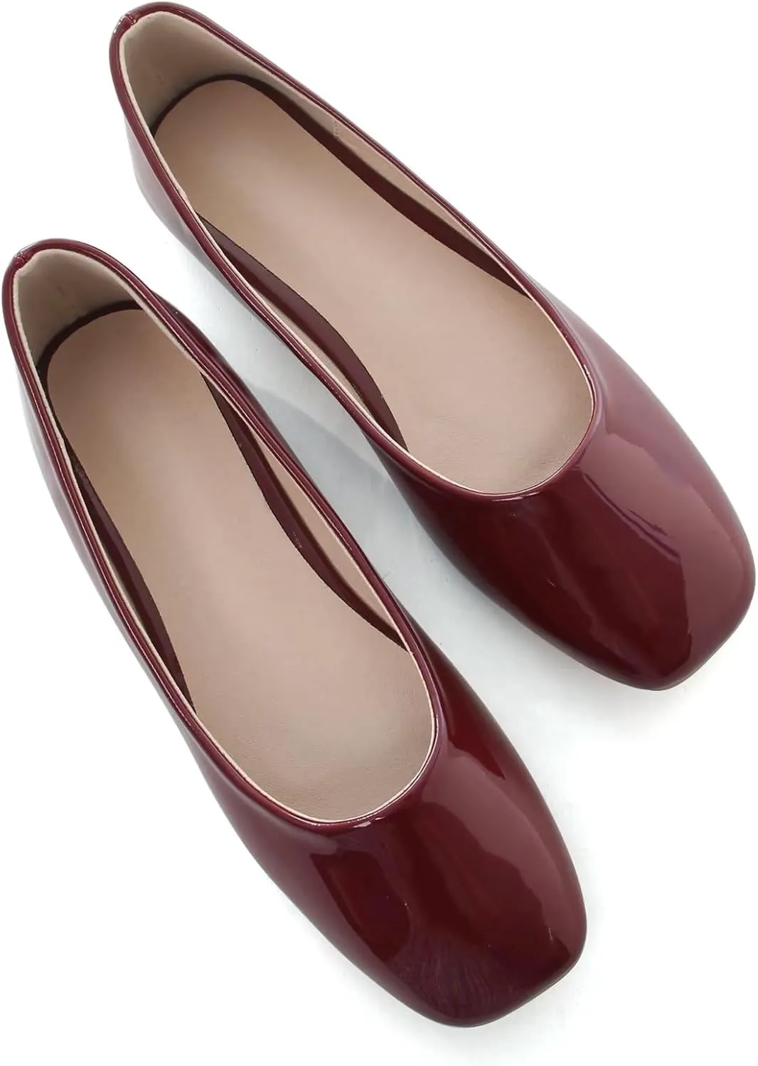 TN TANGNEST Women's Ballet Flats Cute Square Toe Dress Flats Soft Work Flats