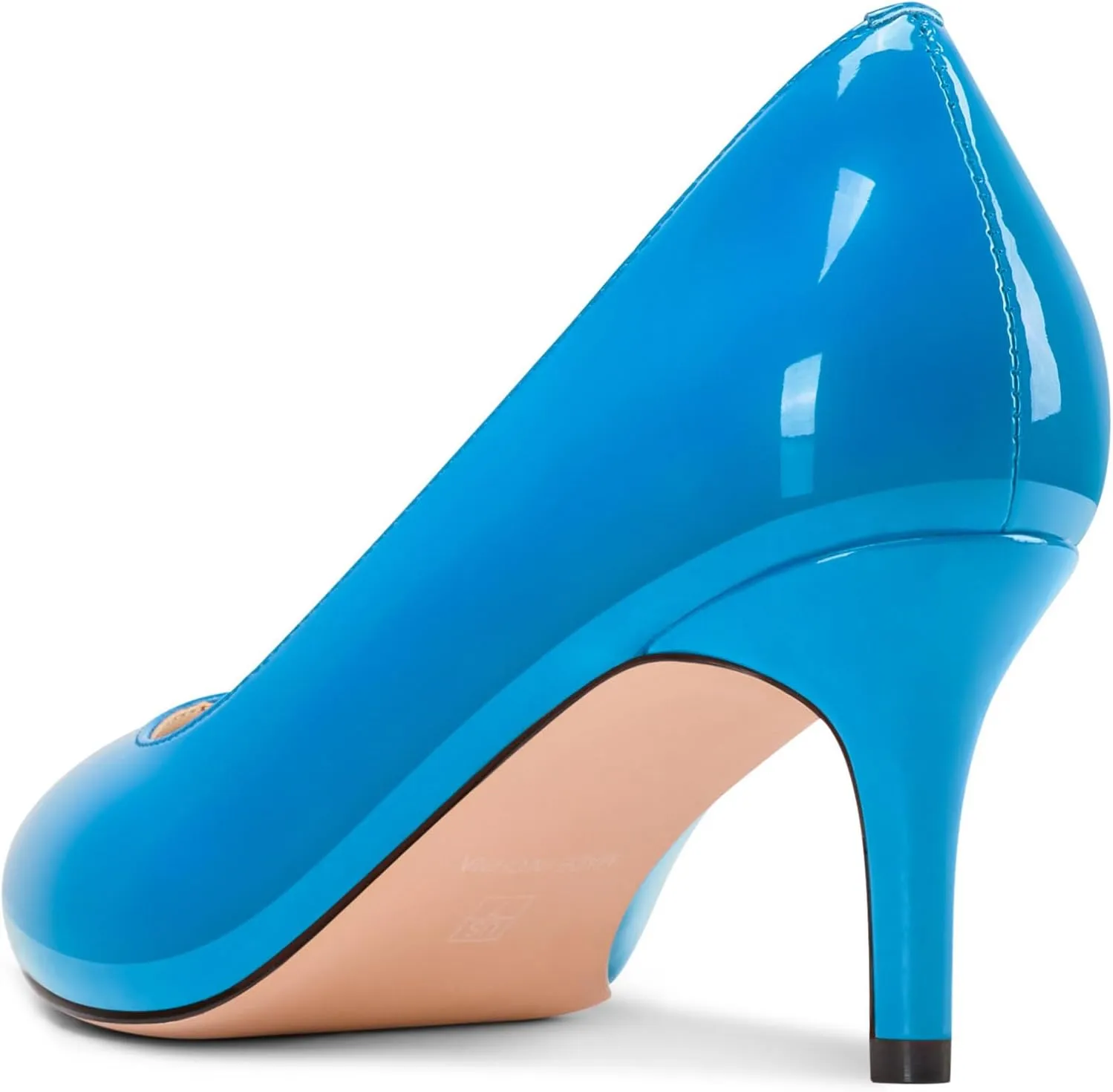 TNYNFBEB Womens Low Kitten Heel Pointed Toe Pumps Slip-on Prom Wedding Daily Dress Patent Leather 2.6 Inches Heels