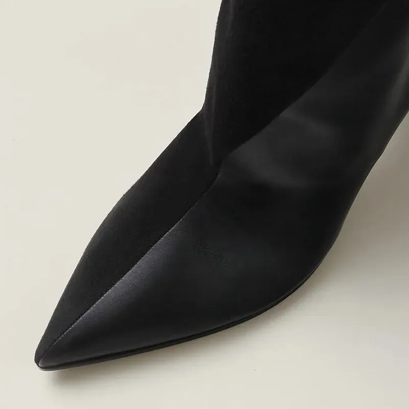 Trend4us Women's Modern Asymmetric Wedge Ankle Boots