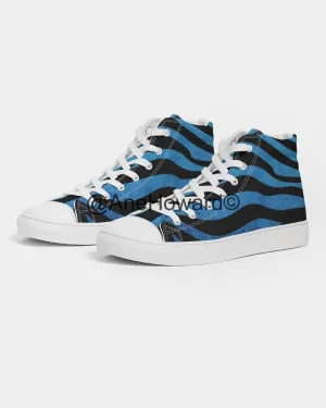 True Blue Zebra Women's Hightop Canvas Shoe