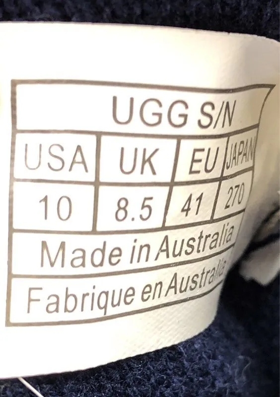 UGG Women's Blue Round Toe Mid-Calf Sock Boots - Size 10