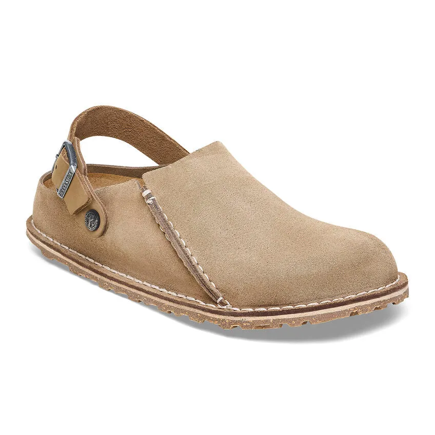 Unisex Birkenstock Lutry Premium Suede Narrow 1025297B  Color: Gray Taupe