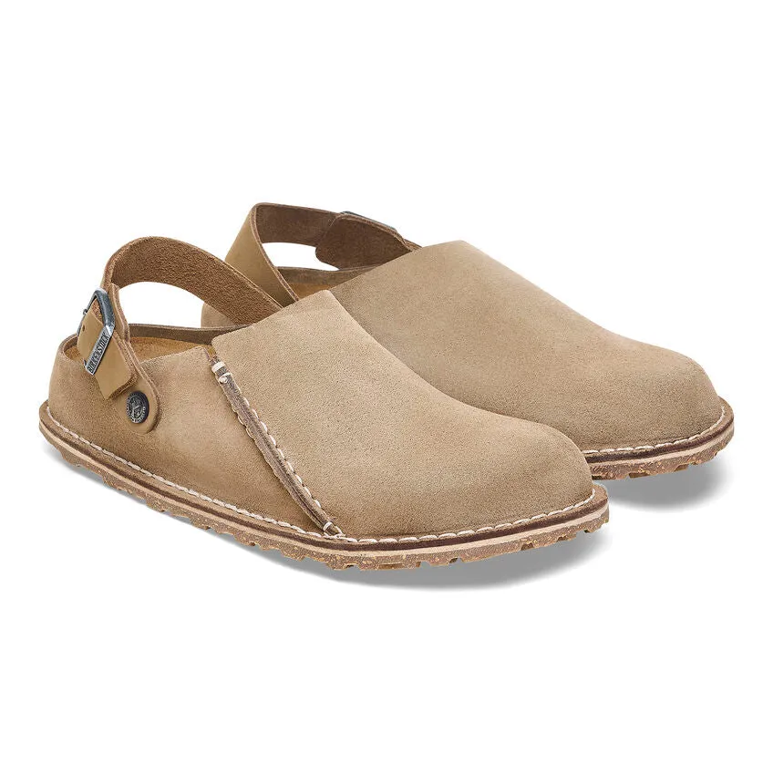 Unisex Birkenstock Lutry Premium Suede Narrow 1025297B  Color: Gray Taupe