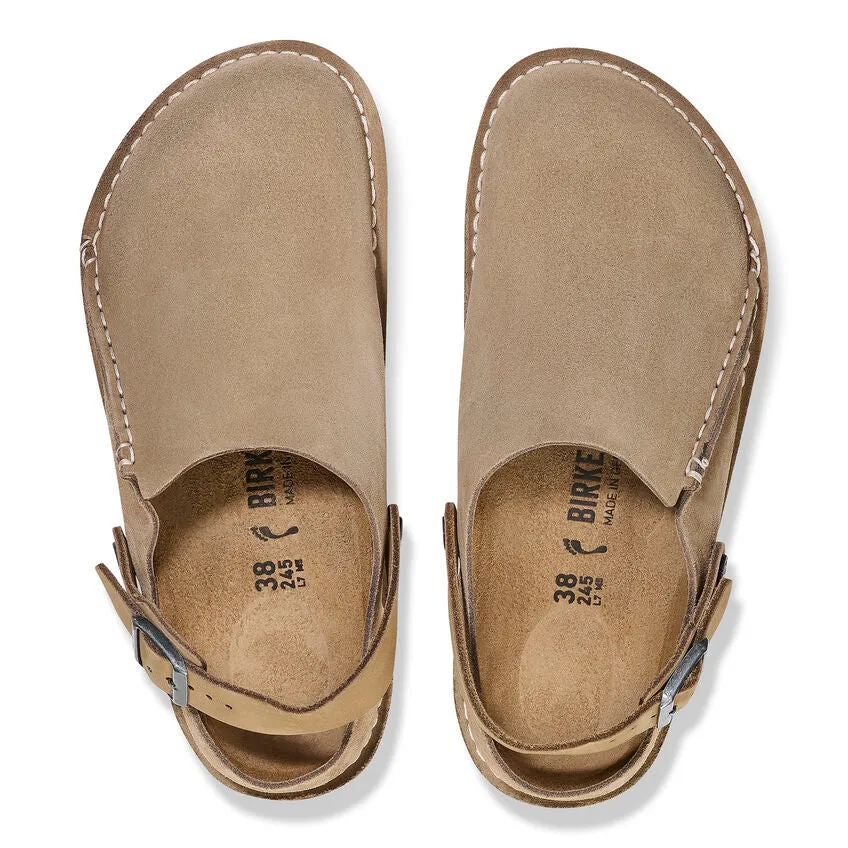 Unisex Birkenstock Lutry Premium Suede Narrow 1025297B  Color: Gray Taupe