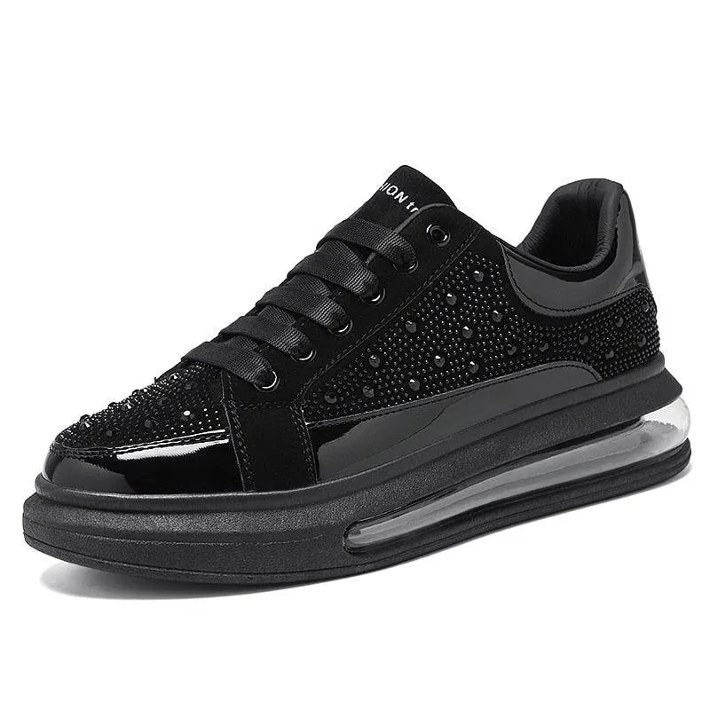Unisex Sport Style Patent Leather Sneakers