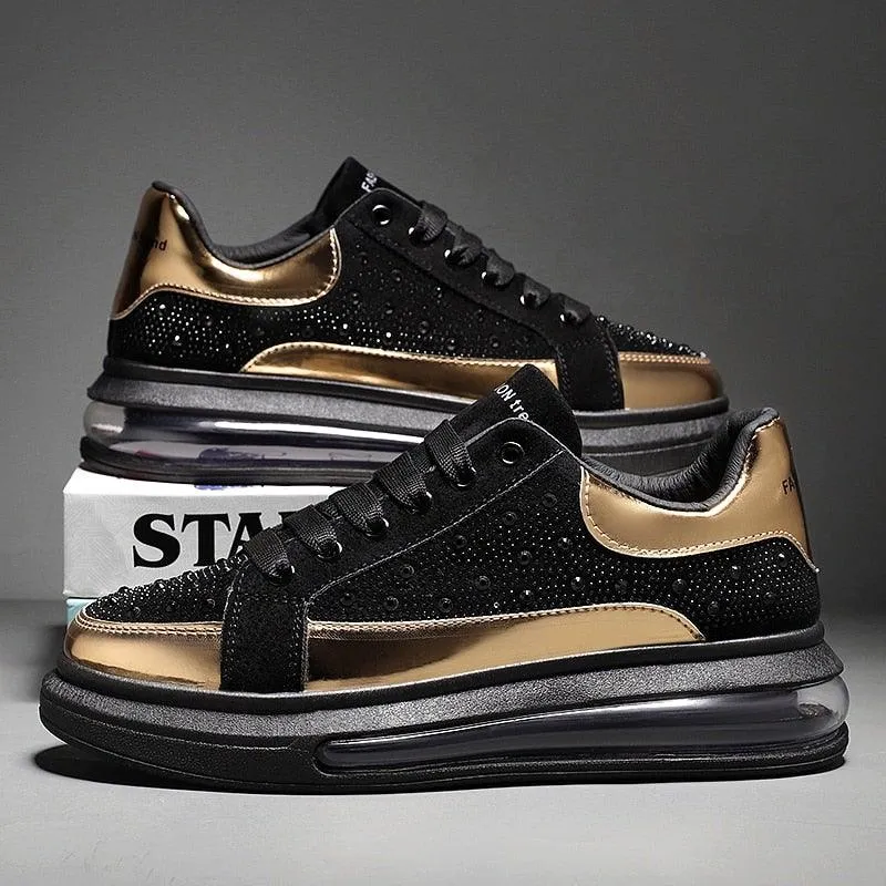 Unisex Sport Style Patent Leather Sneakers
