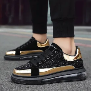 Unisex Sport Style Patent Leather Sneakers