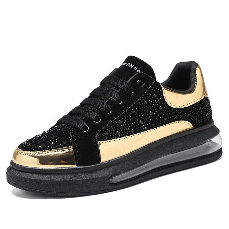Unisex Sport Style Patent Leather Sneakers