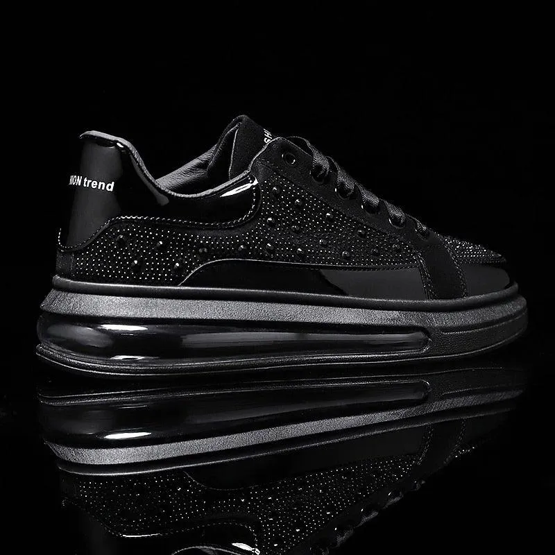 Unisex Sport Style Patent Leather Sneakers