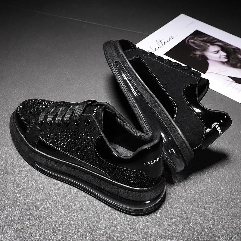 Unisex Sport Style Patent Leather Sneakers