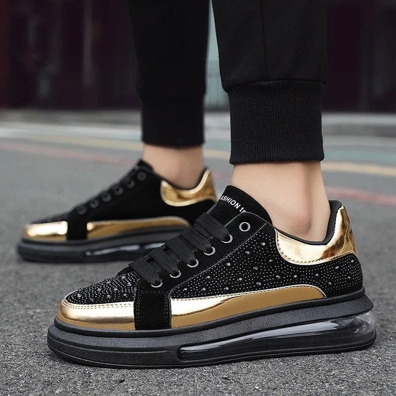 Unisex Sport Style Patent Leather Sneakers
