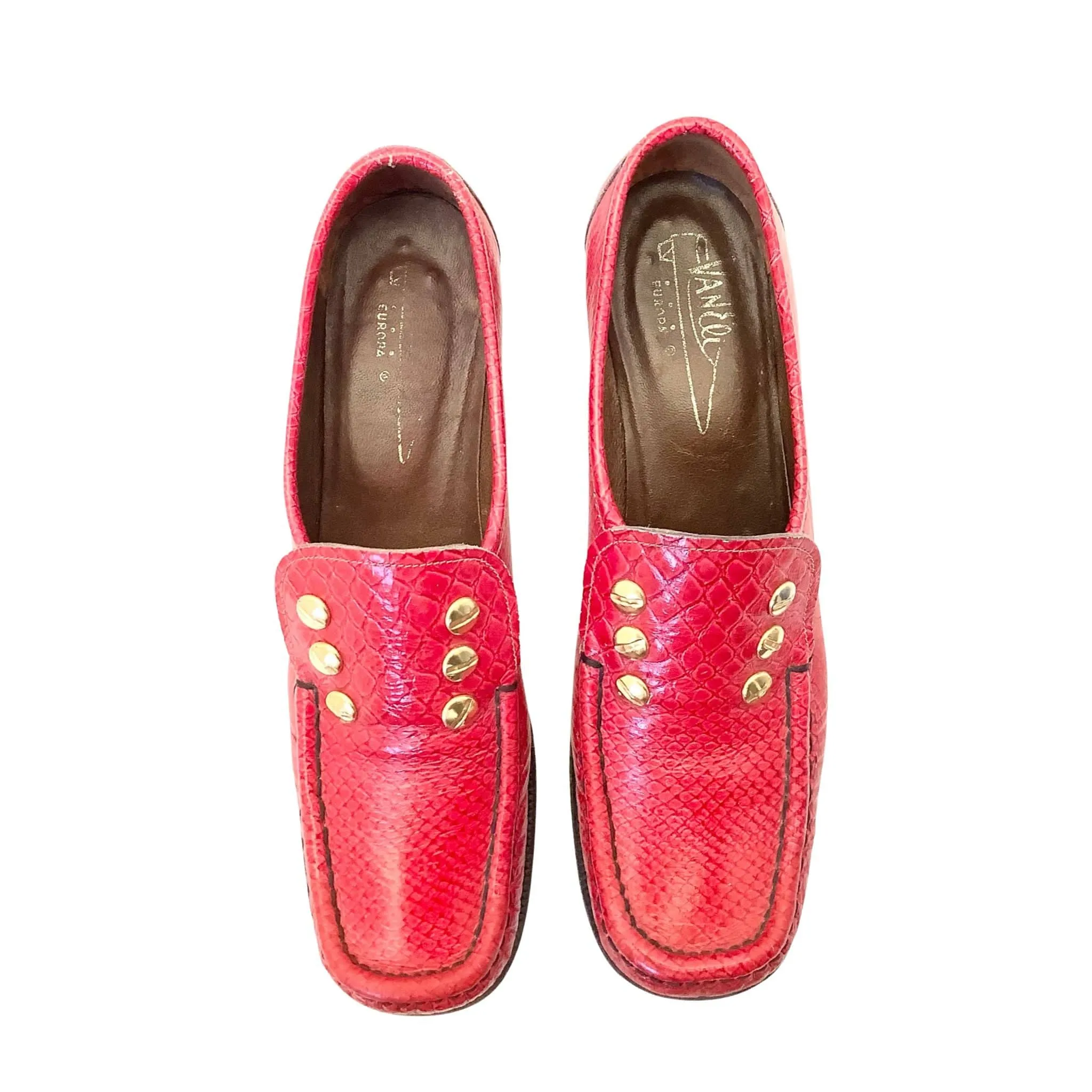 Vaneli Red Leather Loafers