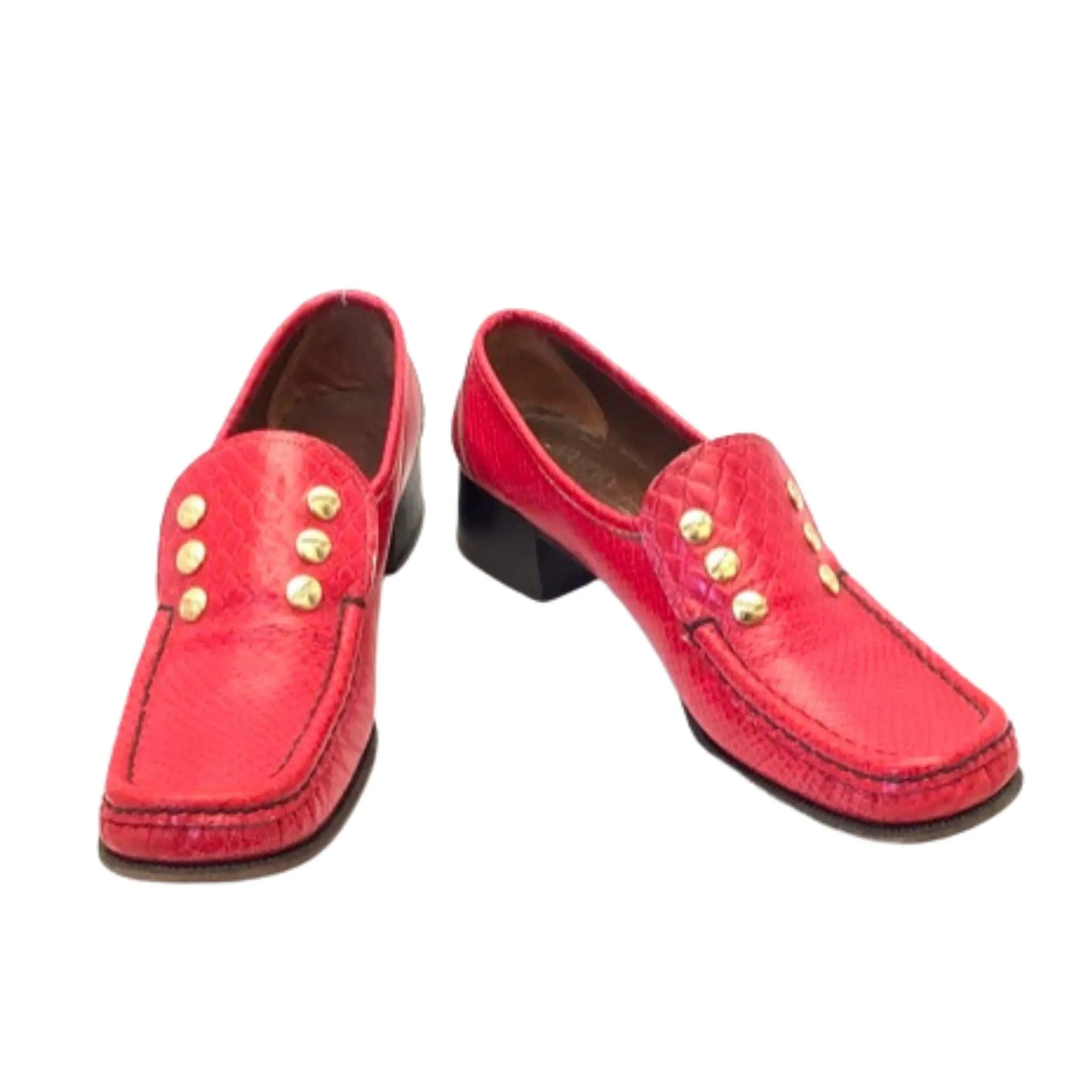 Vaneli Red Leather Loafers