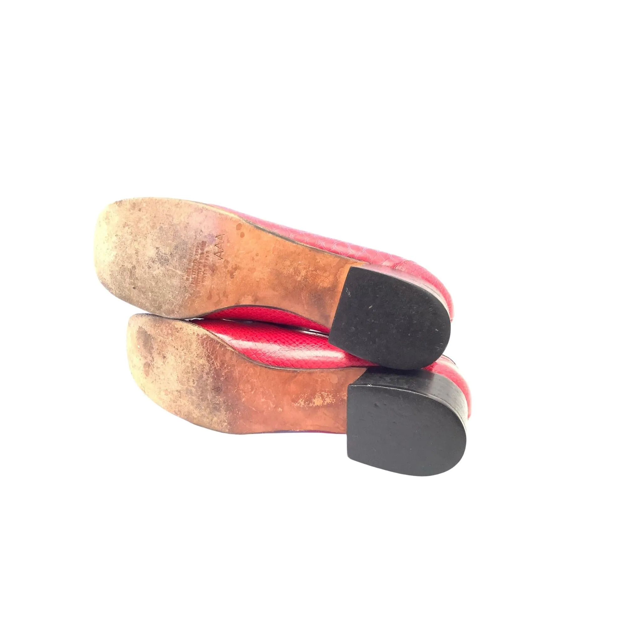 Vaneli Red Leather Loafers