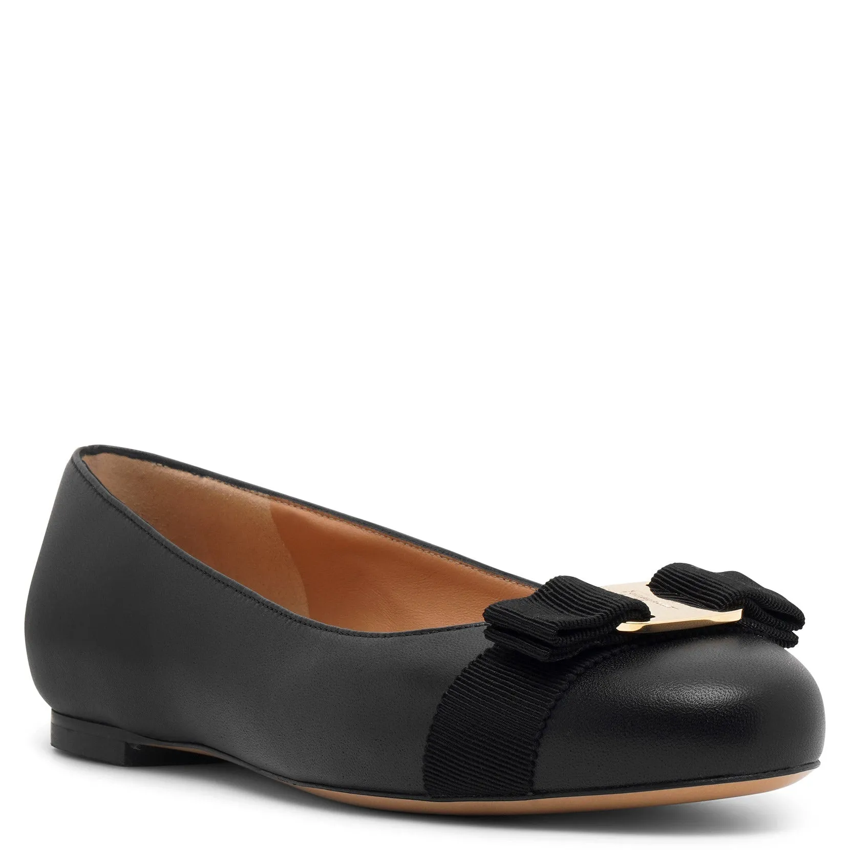 Varina soft black leather ballerinas