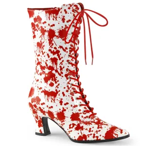 VICTORIAN-120BL Funtasma White & Red Fancy Dress Women's Boots (Fantasy Footwear)