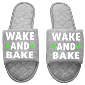 Wake and bake Medical Marijuana mmj medicinal weed 4:20 mary Jane Women's open toe Slippers House Shoes slides mom sister daughter custom gift