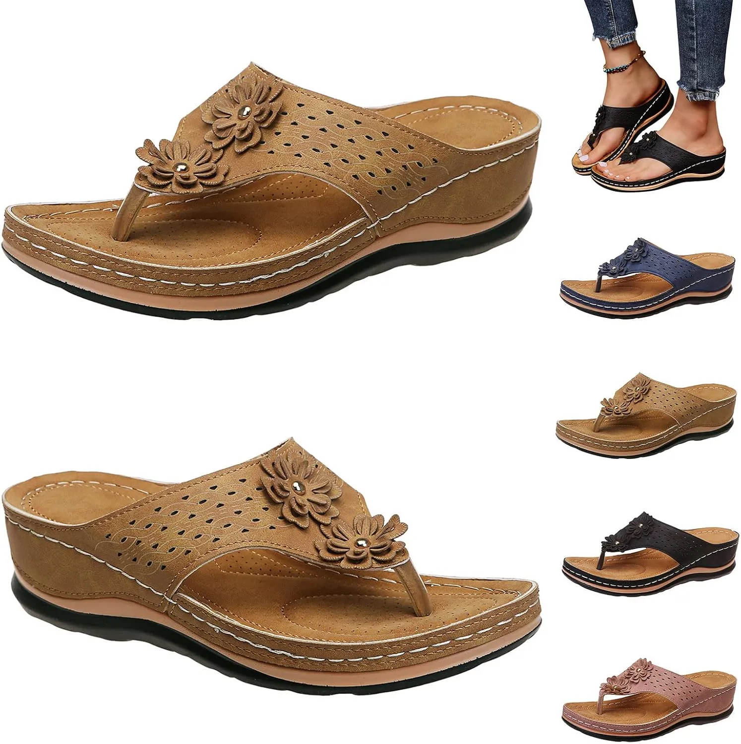Wide Orthopedic Sandals for Women Orthopedic Sandals Women Flip Flops Sandals for Women 2025 Heel Orthopedic High Arch Support Fancy Sandals for Women 2025 Orthopedic Dress Shoes Women