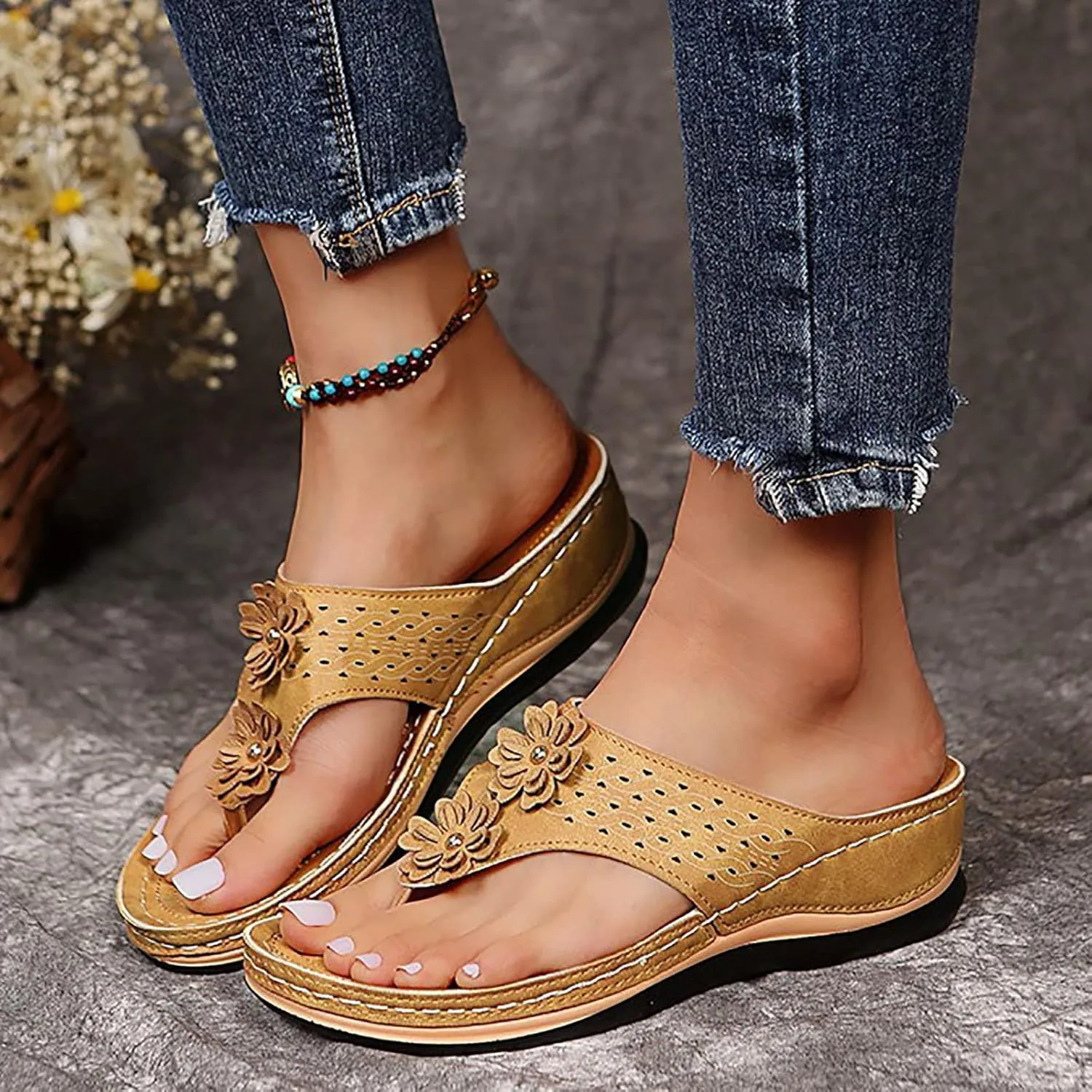 Wide Orthopedic Sandals for Women Orthopedic Sandals Women Flip Flops Sandals for Women 2025 Heel Orthopedic High Arch Support Fancy Sandals for Women 2025 Orthopedic Dress Shoes Women