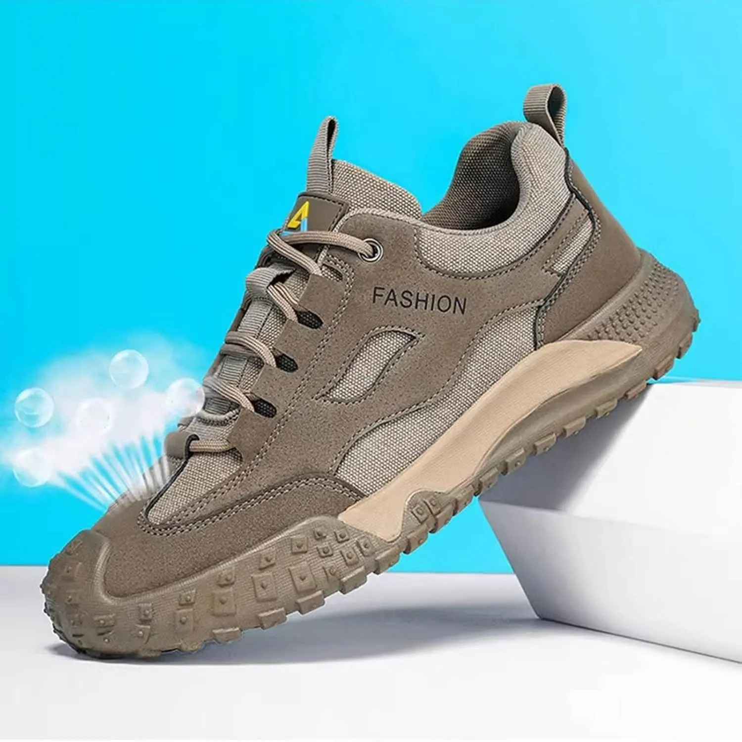 Wide Toe Sneakers for Men Casual Fashion Lace Up Outdoor Hiking Walking Running Shoes Summer Breathable Sneakers