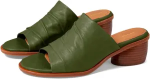 Women Chunky Block Heel Mules Open Toe Slip On Mule Sandals Stacked Heels Mule Shoes Pleated Matte 2 inch Mule Heels Slide Shoes Casual Walking Outdoor Heeled Mules Retro 4-11 M US