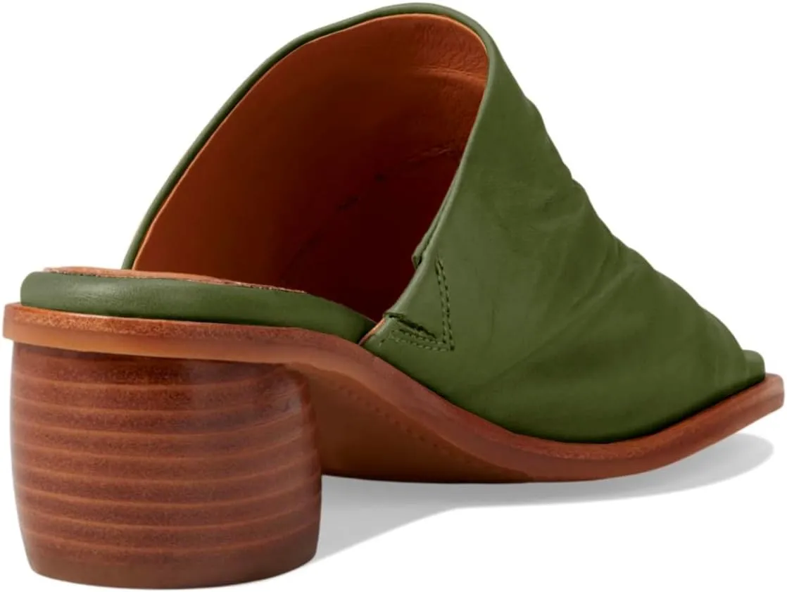 Women Chunky Block Heel Mules Open Toe Slip On Mule Sandals Stacked Heels Mule Shoes Pleated Matte 2 inch Mule Heels Slide Shoes Casual Walking Outdoor Heeled Mules Retro 4-11 M US