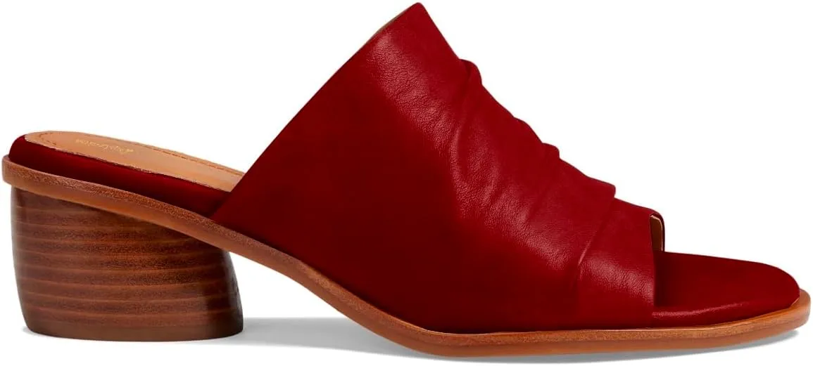 Women Chunky Block Heel Mules Open Toe Slip On Mule Sandals Stacked Heels Mule Shoes Pleated Matte 2 inch Mule Heels Slide Shoes Casual Walking Outdoor Heeled Mules Retro 4-11 M US