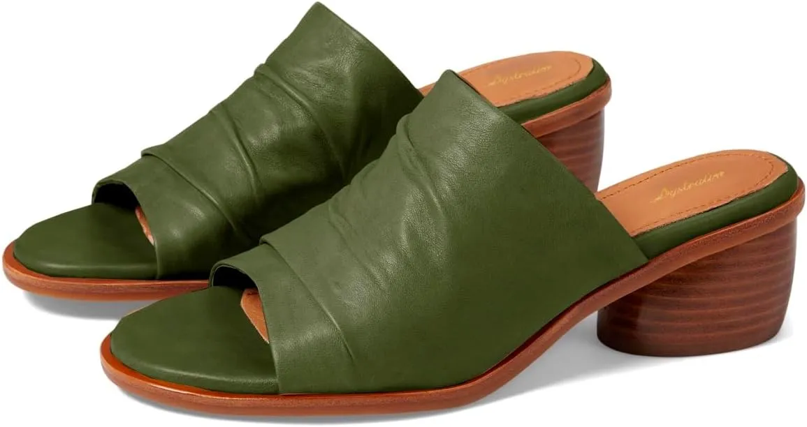 Women Chunky Block Heel Mules Open Toe Slip On Mule Sandals Stacked Heels Mule Shoes Pleated Matte 2 inch Mule Heels Slide Shoes Casual Walking Outdoor Heeled Mules Retro 4-11 M US