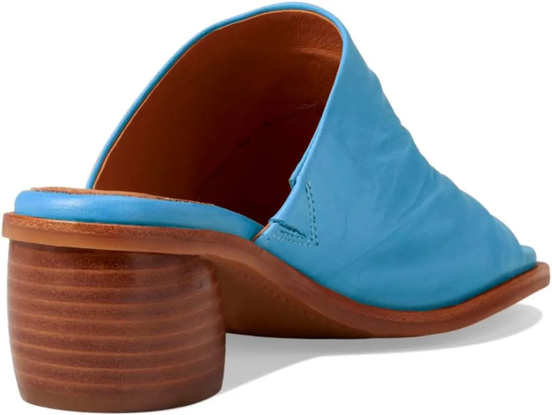 Women Chunky Block Heel Mules Open Toe Slip On Mule Sandals Stacked Heels Mule Shoes Pleated Matte 2 inch Mule Heels Slide Shoes Casual Walking Outdoor Heeled Mules Retro 4-11 M US